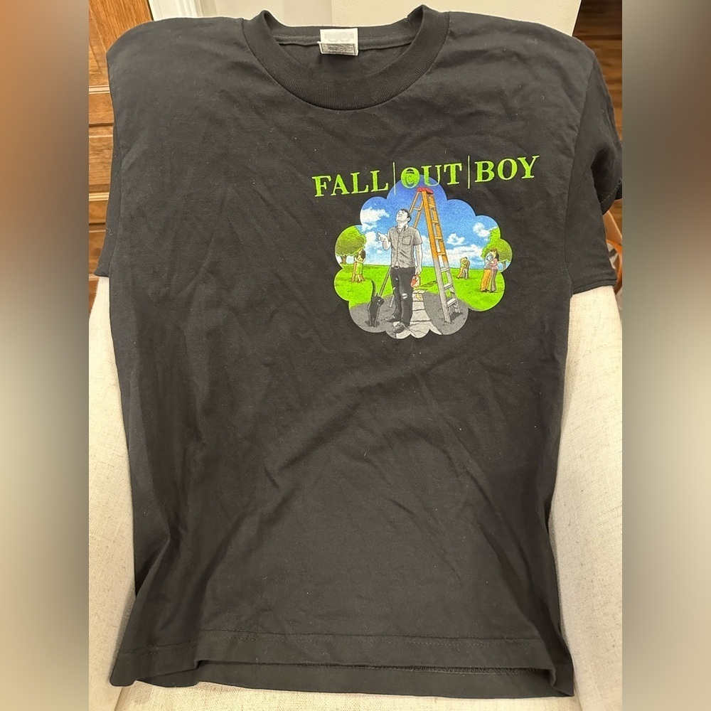 Fall Out Boy Black Clouds Underdogs Tour 2006 Original Band Concert T-Shirt XL